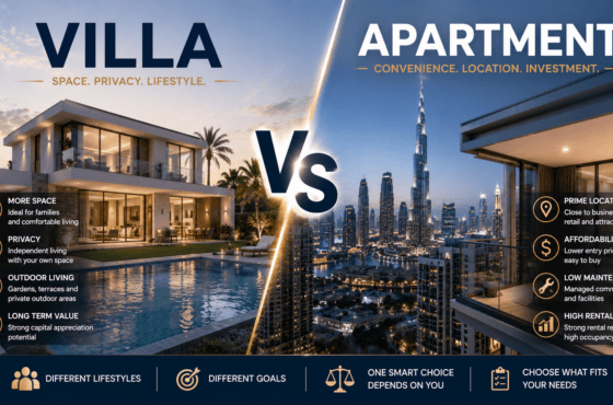 Villa vs Apartment Investment in Dubai: Which Property Type Is Right for You?